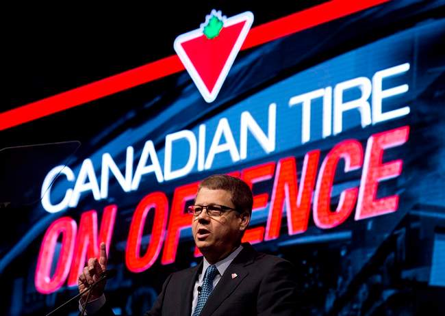 Canadian Tire's Michael Medline speaks at the company's annual meeting in Toronto in May.