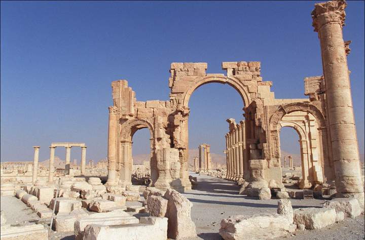 Islamic State (IS) militants in Syria have entered the Unesco World Heritage site of Palmyra after seizing the town next to the ancient ruins. IS has previously demolished ancient sites in Iraq that pre-date Islam.