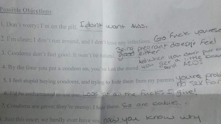 Mariah Fridman’s surprising answers to sex education quiz she was given in grade eight, when she was 14.