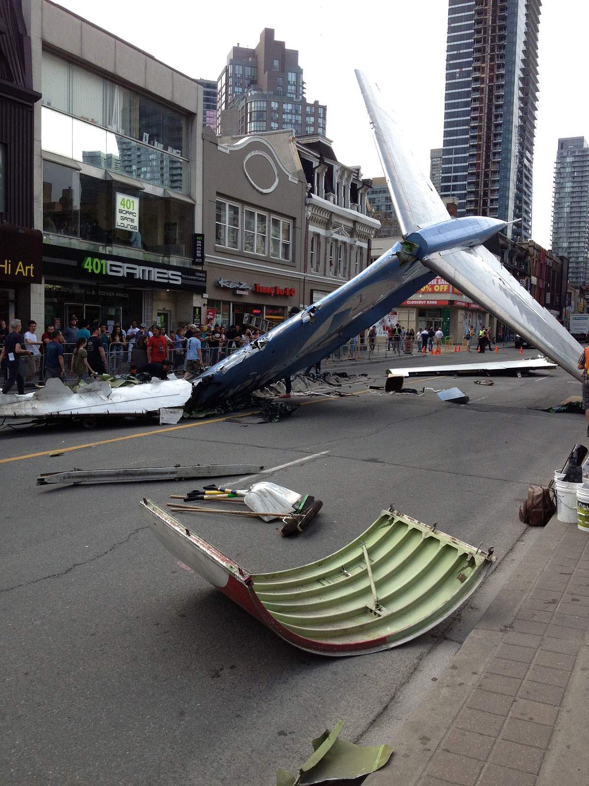 Props from 'Suicide Squad' - DC Comics/Warner Bros. upcoming film - are pictured on Toronto's Yonge Street on May 18, 2015.