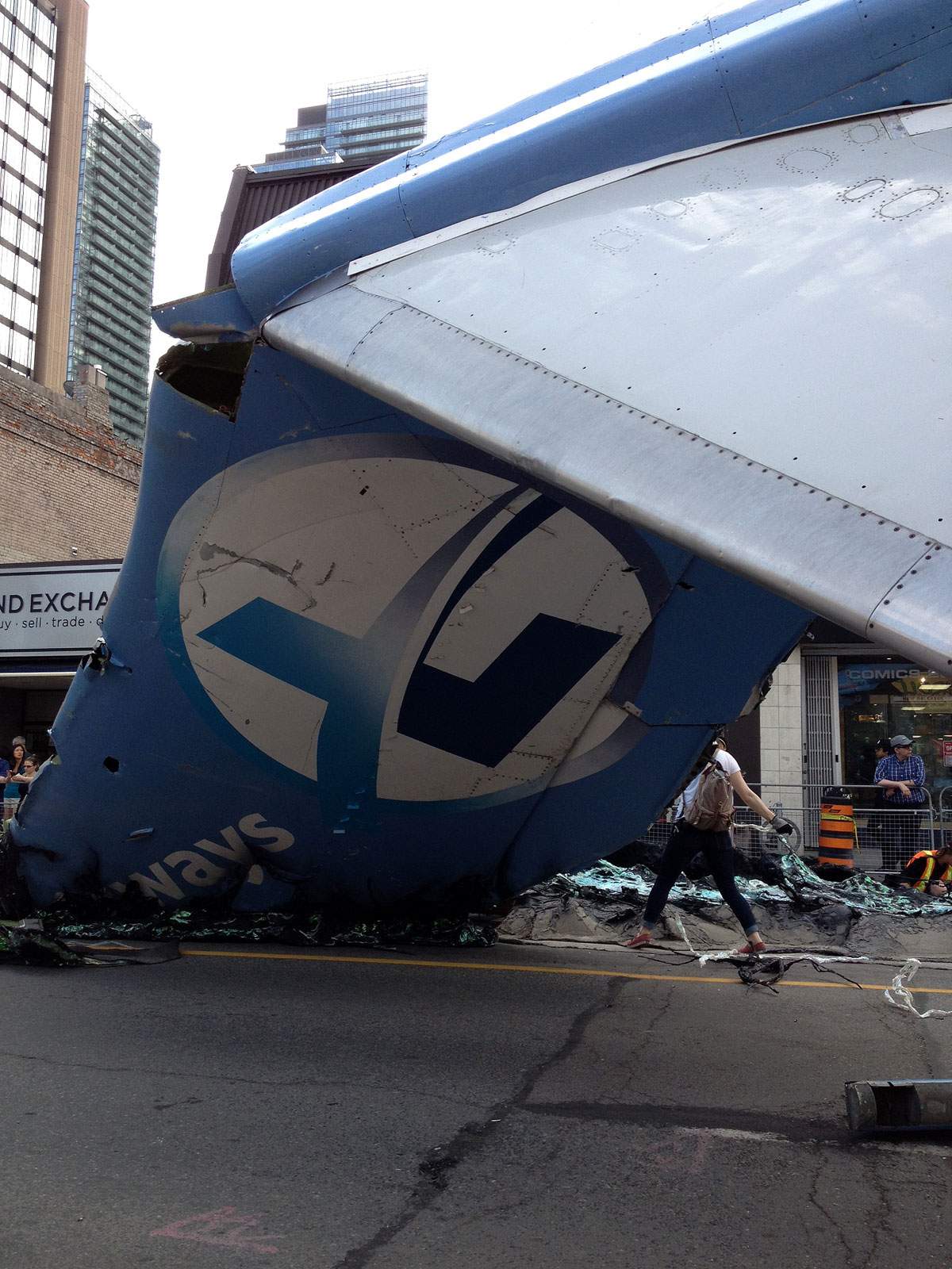 Props from 'Suicide Squad' - DC Comics/Warner Bros. upcoming film - are pictured on Toronto's Yonge Street on May 18, 2015.