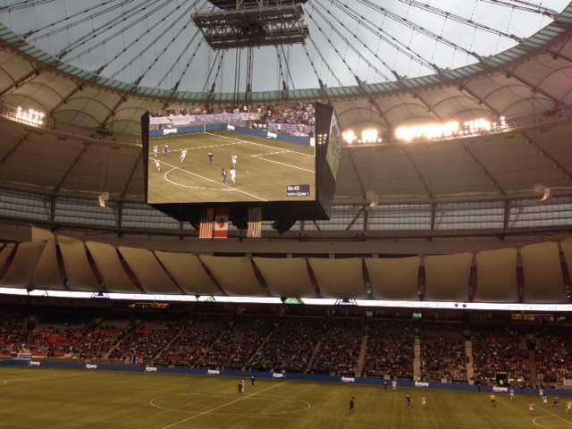 The Vancouver Whitecaps tied FC Edmonton 1-1 in the first leg of their Amway Canadian Championship semifinal. May 13, 2015.
