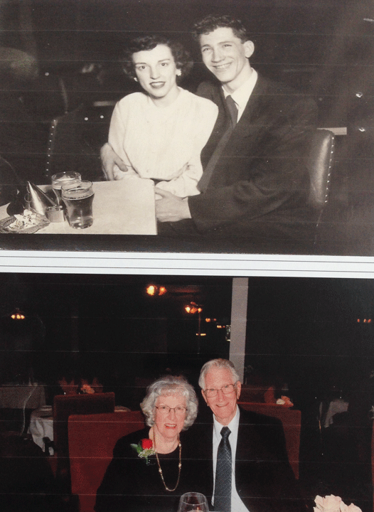 George and Doreen shown above, in 1950, and below in a recent photo.