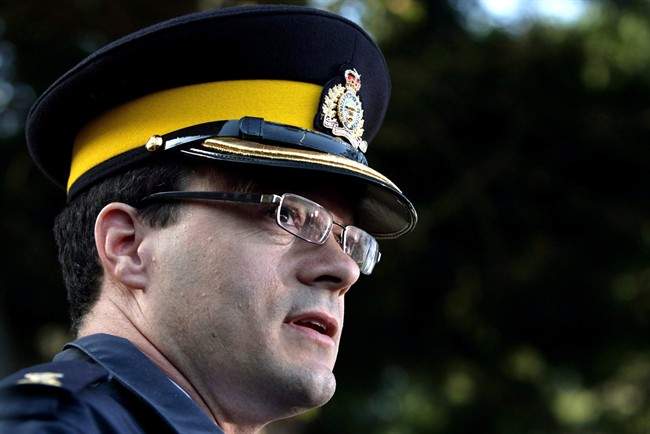 FILE PHOTO: RCMP Insp. Tim Shields speaks to reporters in Vancouver, B.C., on Friday April 9, 2010.