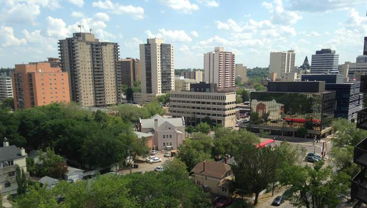 Before and after photos from downtown Saskatoon.