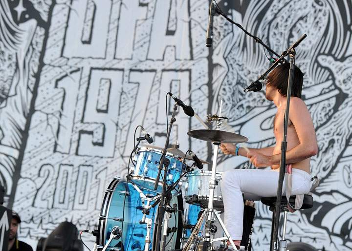 Musician Sebastien Grainger of Death From Above 1979 performs during Day 3 of the Coachella Valley Music & Arts Festival 2011 held at the Empire Polo Club on April 17, 2011 in Indio, California.