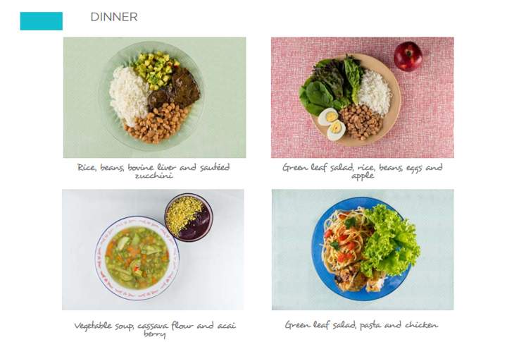 The Brazilian Food Guide's example of a healthy dinner