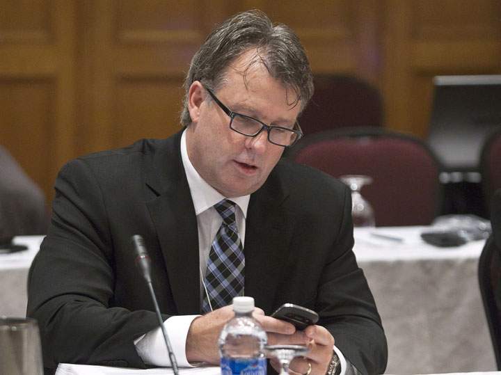 Prince Edward Island Health Minister Doug Currie attends a meeting of federal and provincial health ministers in Halifax on Thursday, Sept. 27, 2012. 