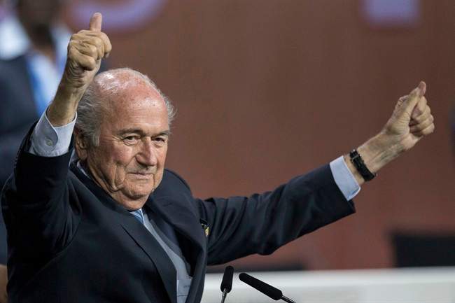  FIFA president Sepp Blatter after his election as President at the Hallenstadion in Zurich, Switzerland on May 29.