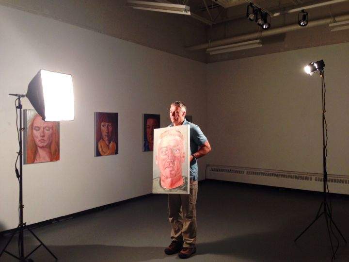 Jim Matheson is one paramedic who had his portrait painted for the Sock Drawer Stories exhibit at the University of Calgary. June 2015.