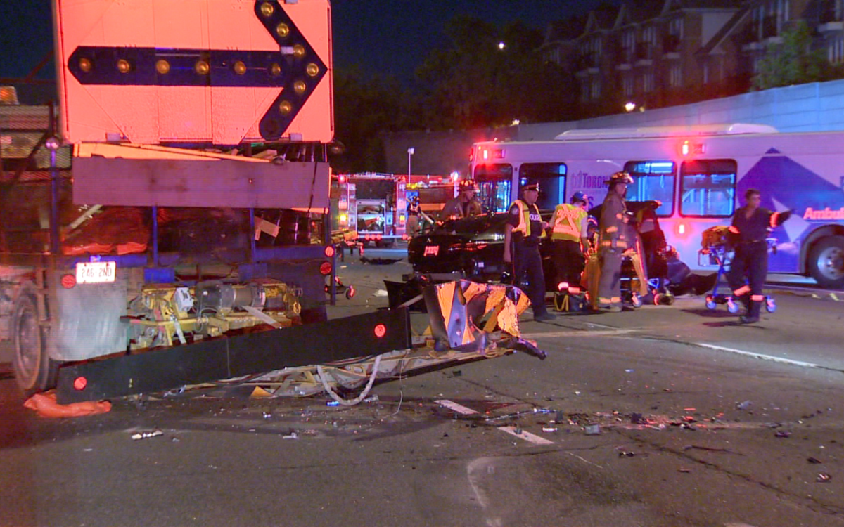 Six people were injured in crash early Thursday morning.