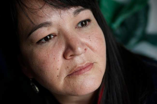 Christine Merasty is photographed in Winnipeg, Tuesday, June 17, 2015. Child welfare agents took Christine Merasty from her mother's arms shortly after her birth at a hospital on Christmas Day in 1970.