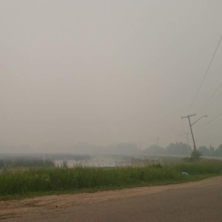 Smoke in Île à la Crosse, Sask. on June 29, 2015.