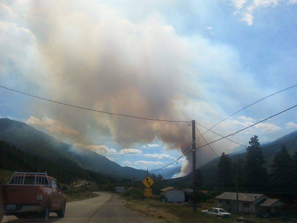 Wildfire burning south of Lytton.