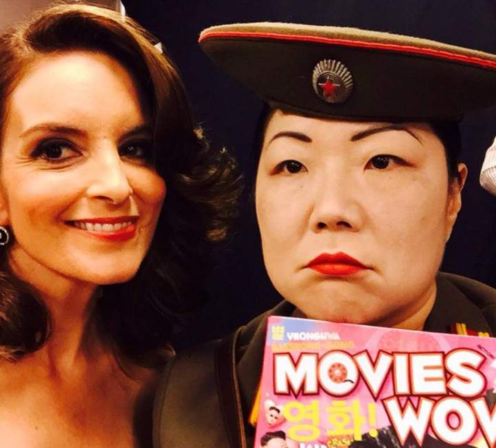 Margaret Cho with Tina Fey at the Golden Globes.