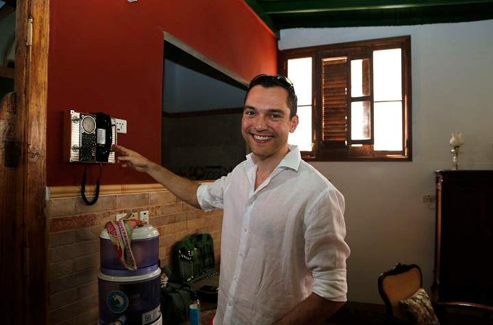 Co-founder of AirBnb Nathan Blecharczyk is pictured in a guesthouse in Havana, Cuba on June 24, 2015.