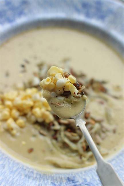 Making a richer corn chowder with help from sunflower seeds