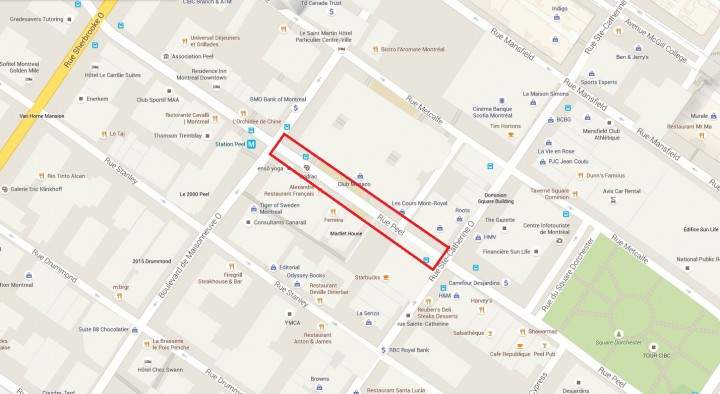 Peel has been completely closed for construction.