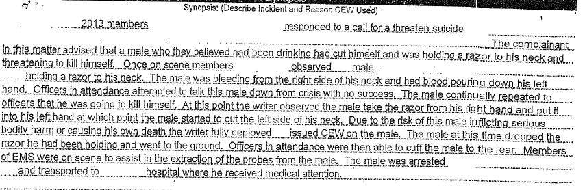 Taser Files: What we found in 594 pages of Taser incident reports - image