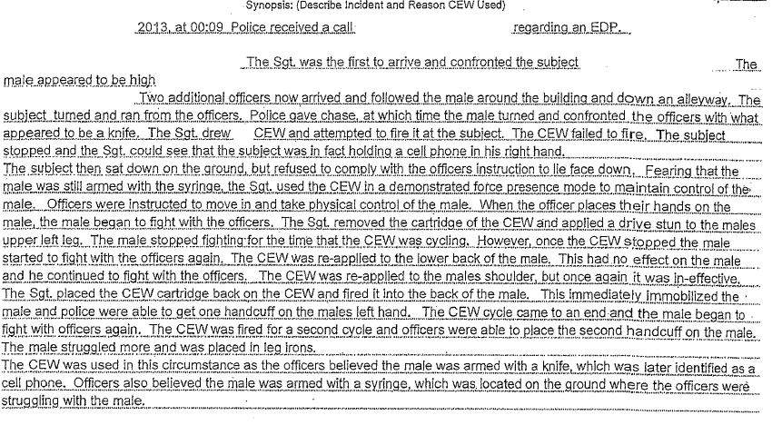 Taser Files: What we found in 594 pages of Taser incident reports - image