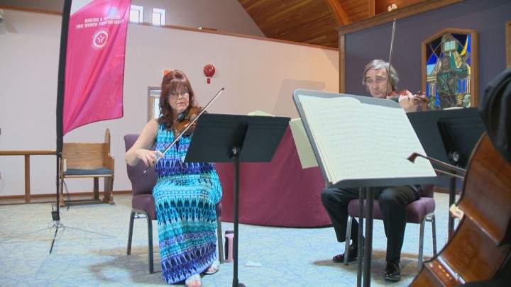 Marla Cole, the first violinist and founder of the Amati Quartet. She is also the first recipient in the 2015 Cameco Touchdown for Dreams program.