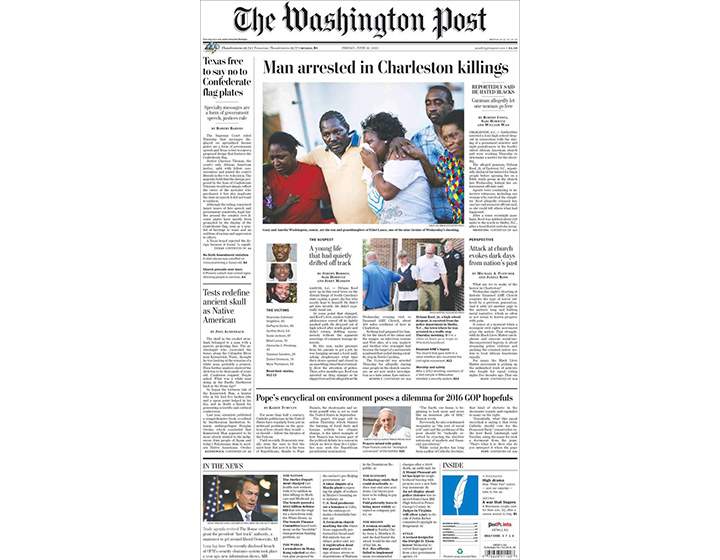 PHOTOS: Newspaper front pages day after Dylann Roof’s capture - image