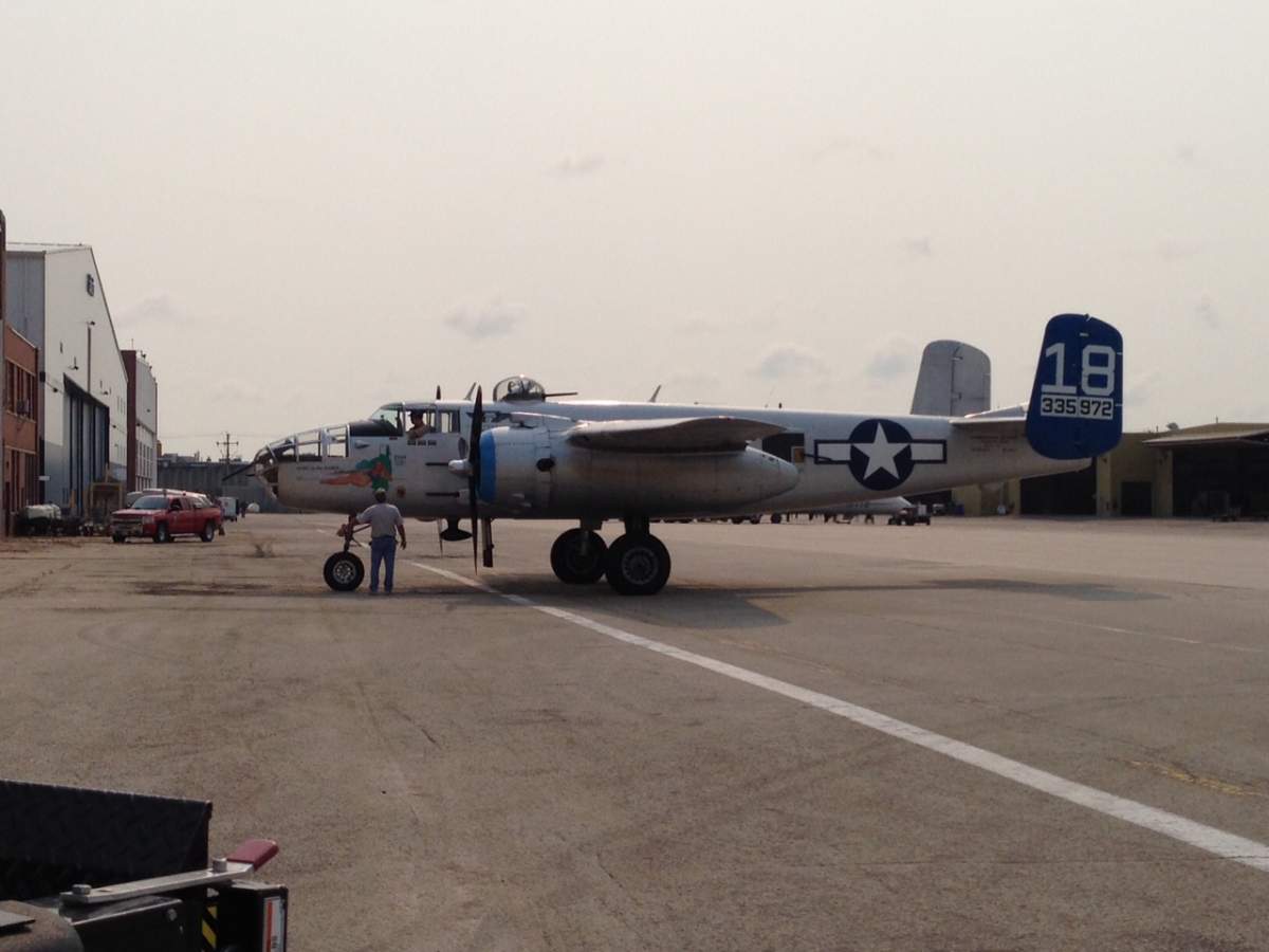 B-25 Mitchell bomber aircraft “Maid in the Shade” at the Royal Aviation Museum of Western Canada in Winnipeg on Monday, June 29th, 2015