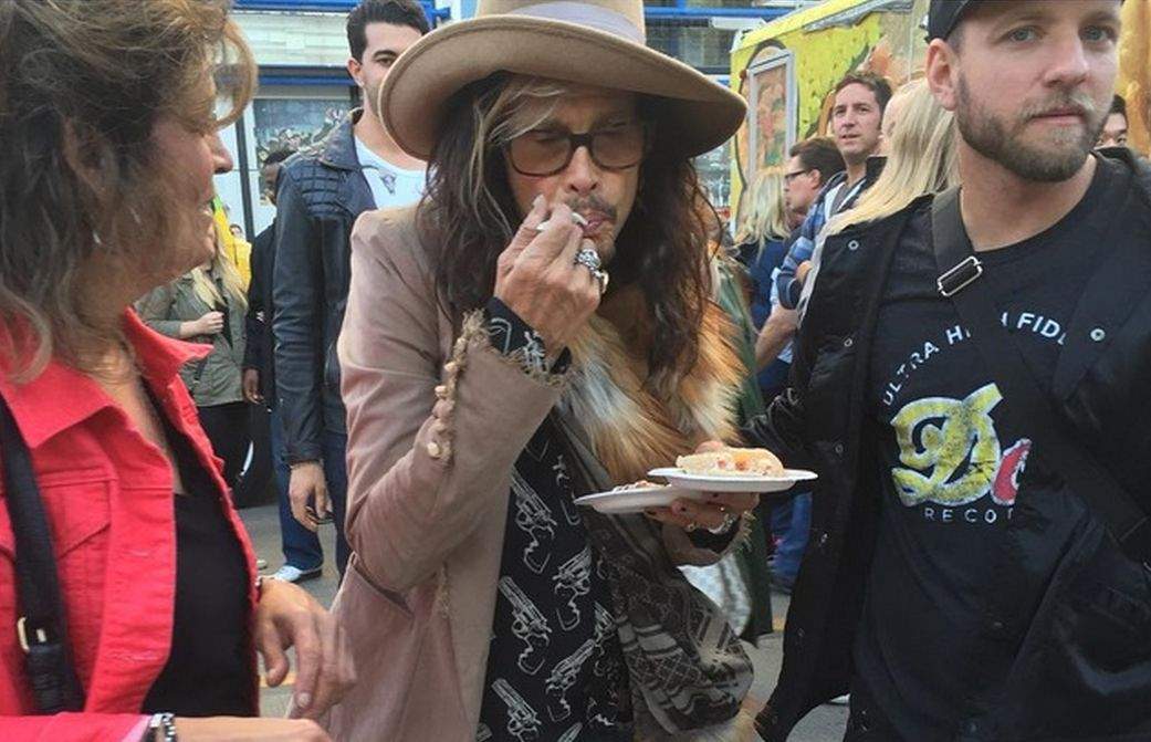 Joelle from 102.3 NOW!Radio spots Steven Tyler at Taste of Edmonton Friday, July 17, 2015.