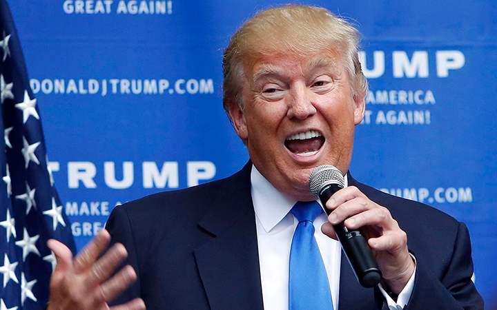 Republican presidential candidate Donald Trump speaks at a house party in Bedford, N.H. on  June 30, 2015.