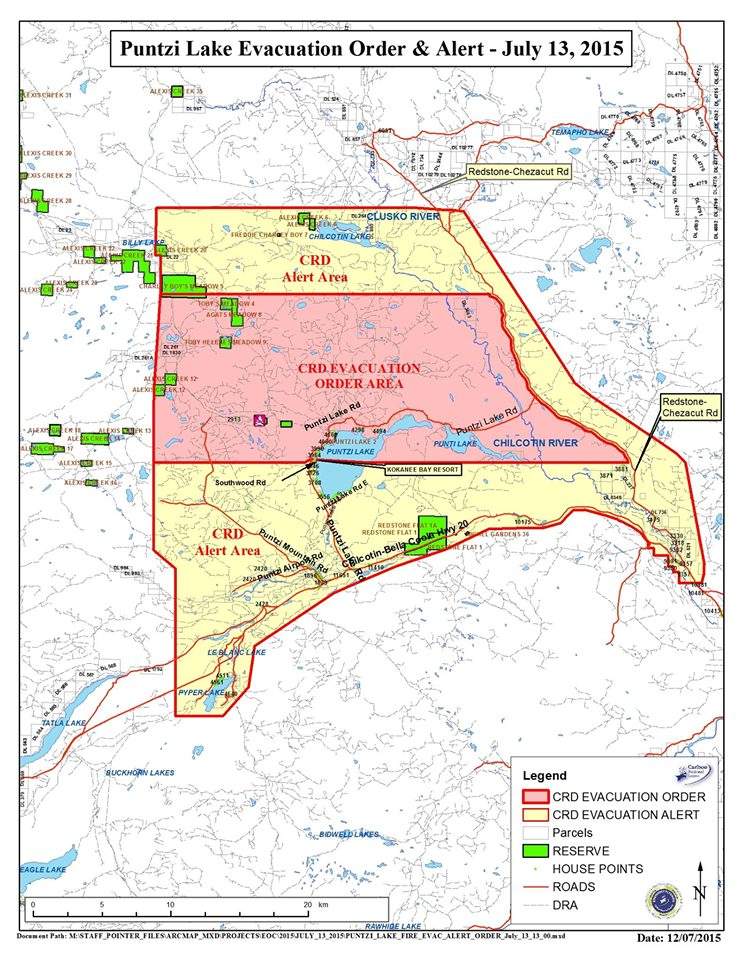 Evacuation Alert remains for Puntzi Lake wildfire - image