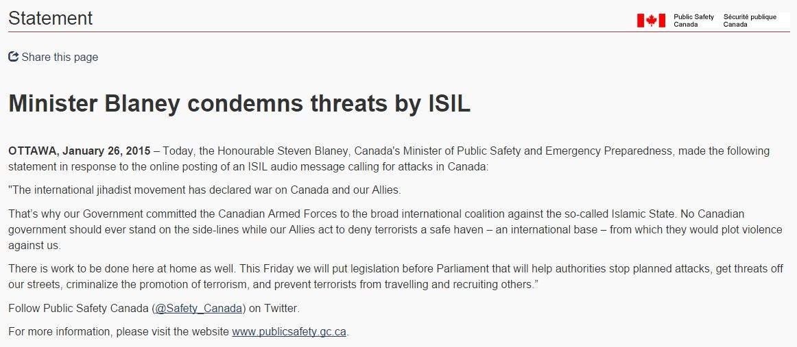 On terror rhetoric, Public Safety Minister ignores RCMP and his own advisors - image