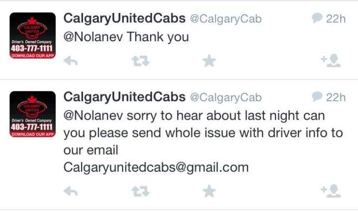 Calgary United Cabs Response