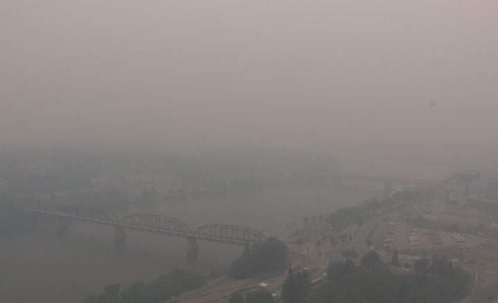 This photo of Saskatoon was taken at the top of the Radisson Hotel at 6 p.m. Saturday.