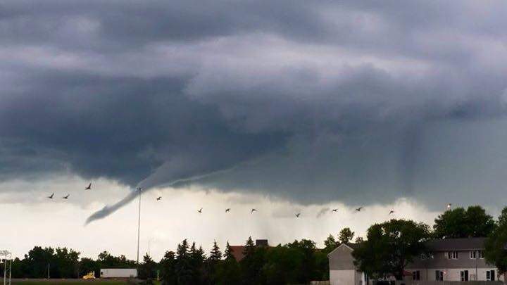funnel cloud south Winnipeg Manitoba storm