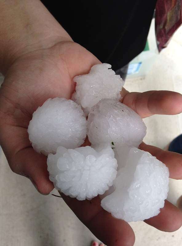 Hail was also reported in the Queensland area.
