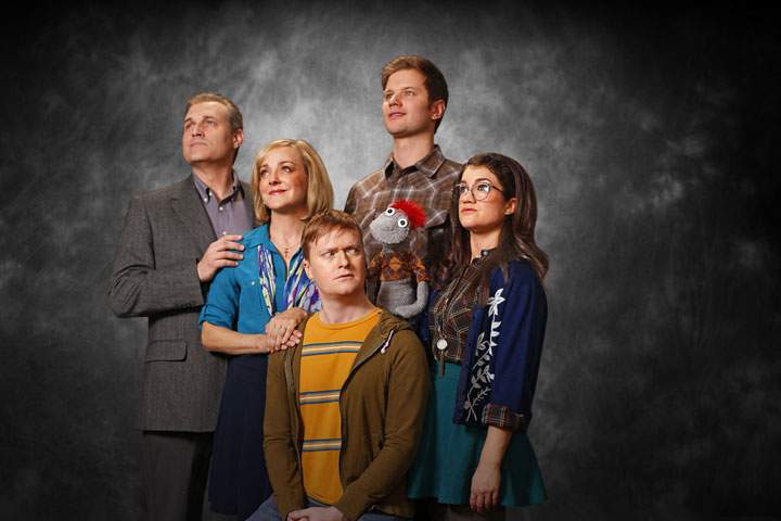 Cast members of the Broadway play 'Hand to God.'.