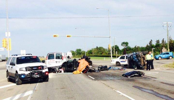 Highway 1 crash Calgary