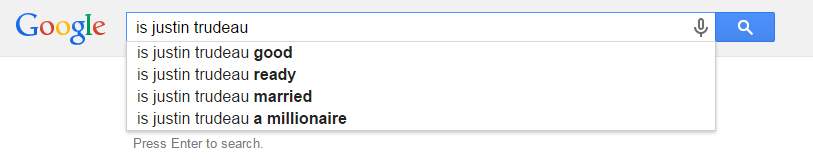 ‘Is Stephen Harper a lump?’: What Google autocomplete tells us about Harper, Trudeau, Mulcair - image