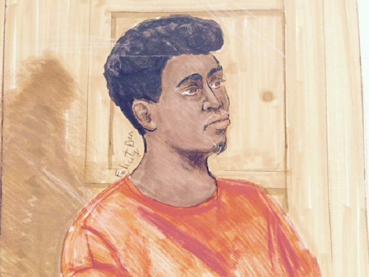 A court sketch of Khouri Lamar on Sept. 14, 2015.