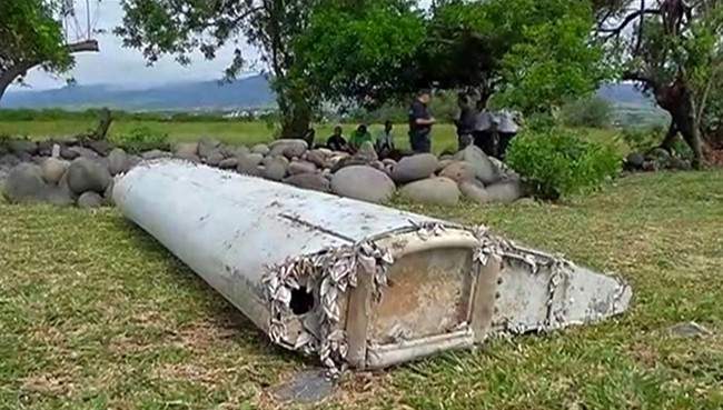 This image taken from video, shows the piece of debris fourd on Reunion island.