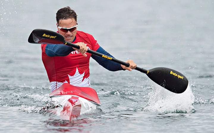 Canada’s Mark de Jonge paddles his way to a gold medal in the men’s K1 200m kayak race at the 2015 Pan Am Games in Welland, Ont., Tuesday, July 14, 2015.