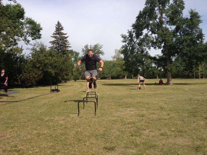 Calgary dad working out