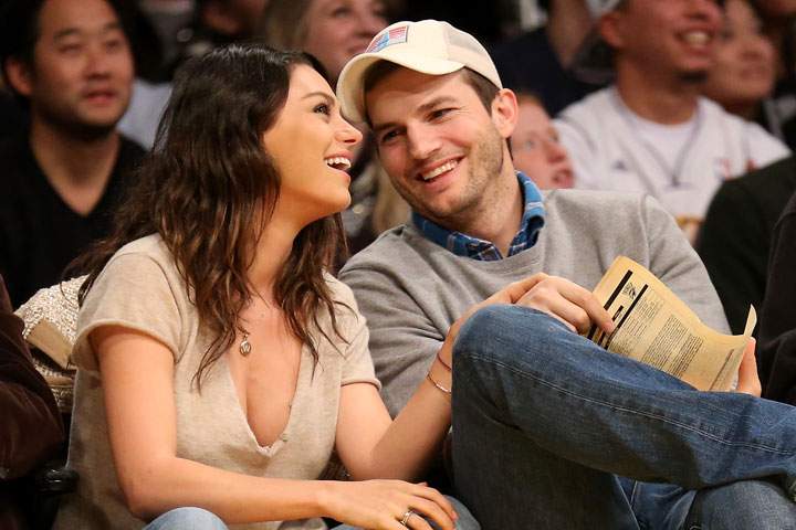 Mila Kunis and Ashton Kutcher, pictured in December 2014.