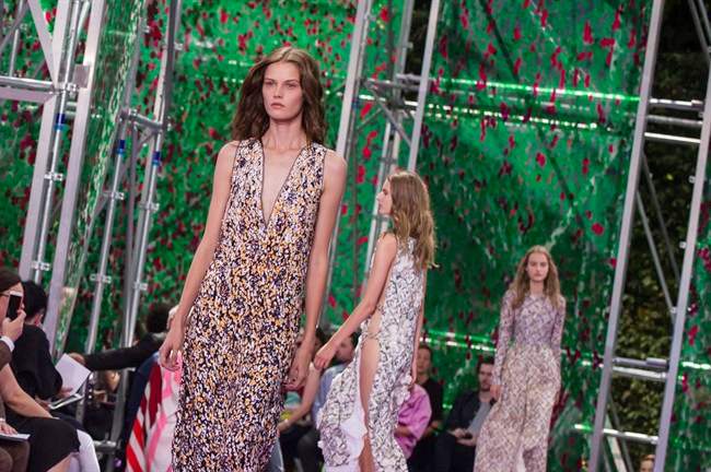 A model wears a creation for Christian Dior's fall-winter 2015/2016 Haute Couture fashion collection presented in Paris, France, Monday, July 6, 2015.