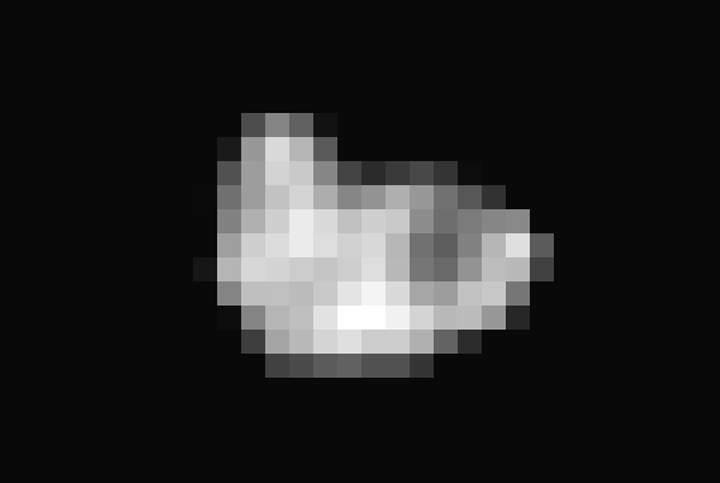 This new photo of Pluto's moon Hydra shows the "tiny potato-shaped moon," according to NASA measures 43 kilometres by 33 kilometres.