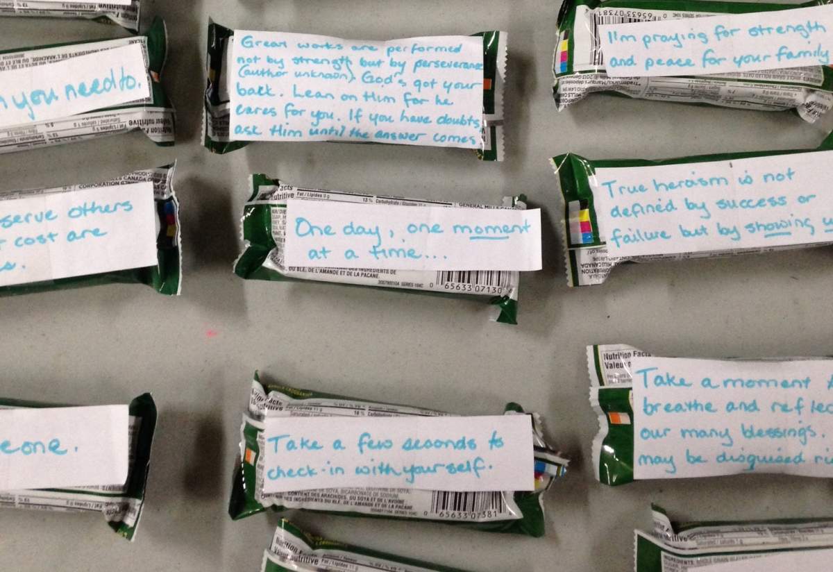 Sask. firefighters get pick-me-up from kids’ care package - image
