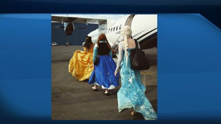 The free carnival kicked off on Tuesday in Cold Lake, Alberta and it featured face painting, bouncy castles, games, Disney characters, and snacks.