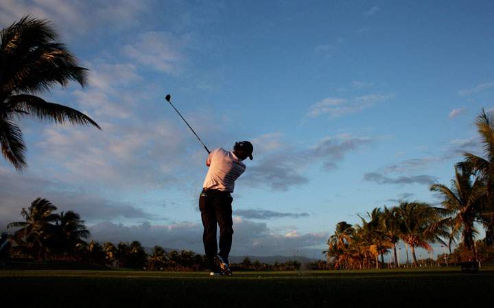 Scott McCarron plays his shot from the tenth tee during round two of the Puerto Rico Open presented by Banco Popular on March 6, 2015 in Rio Grande, Puerto Rico.