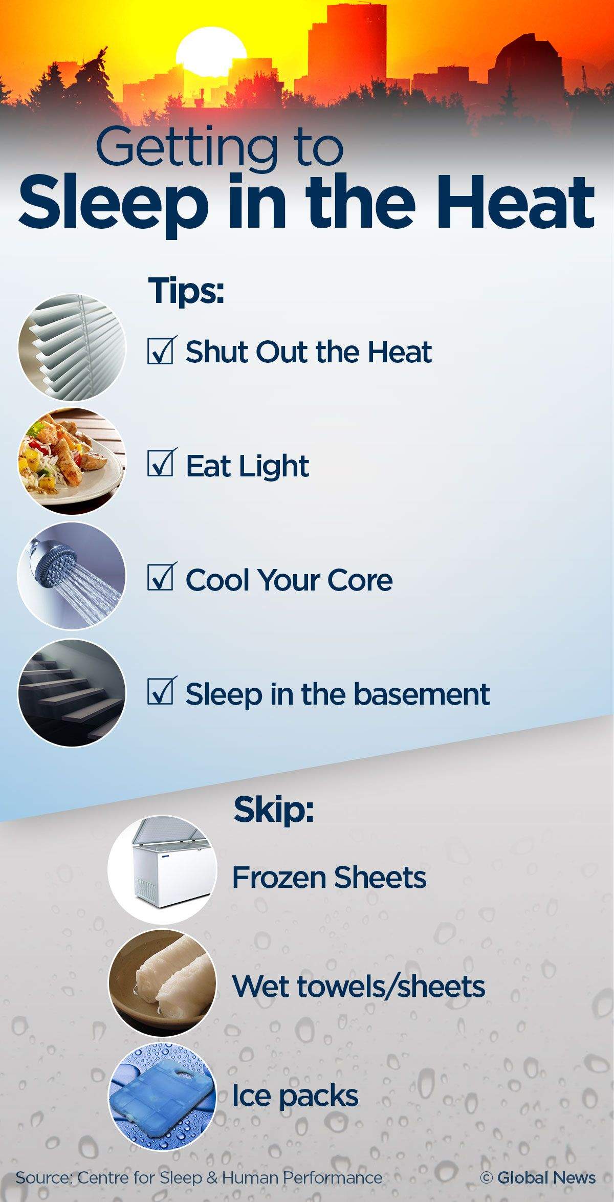 Sleep in the heat infographic