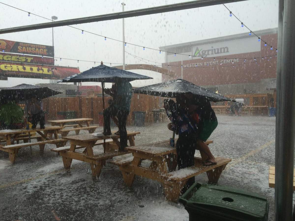 Stampede gets its usual cool down from mother nature with thunderstorm - image
